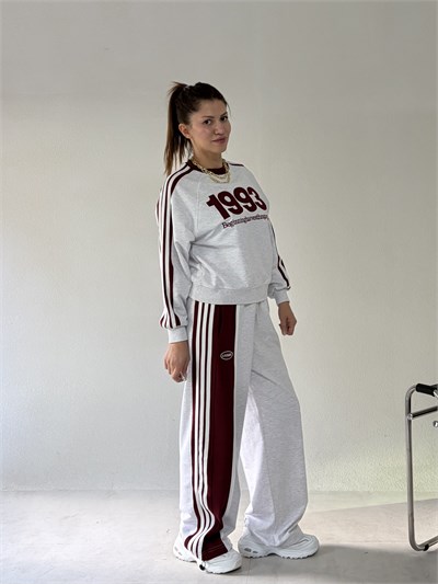 Bordo Uzun Kollu 1993 Baskılı Takım