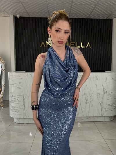 Elissa Mavi Balık Abiye