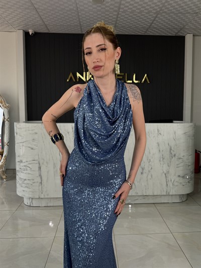 Elissa Mavi Balık Abiye