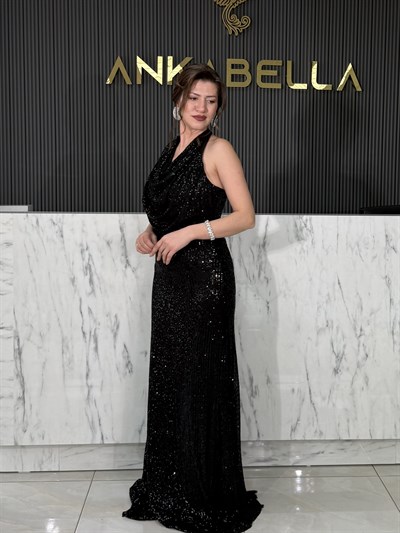 Elissa Siyah Balık Abiye