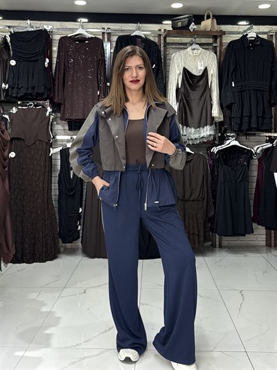 Haki Garni Detaylı Takım