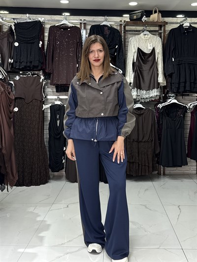 Haki Garni Detaylı Takım