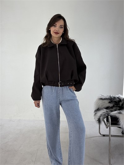 Kahve Bomber Kaşe Ceket