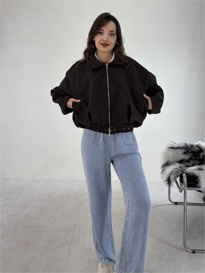 Kahve Bomber Kaşe Ceket