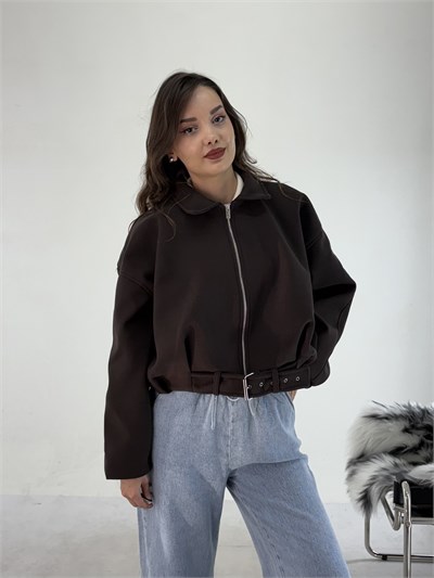 Kahve Bomber Kaşe Ceket