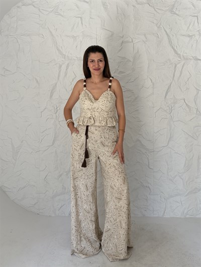 Kahve Büstiyer Pantolon Takım