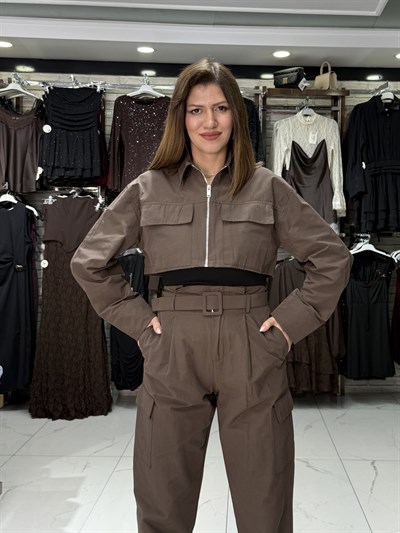 Kahve Paraşüt Kumaş Takım