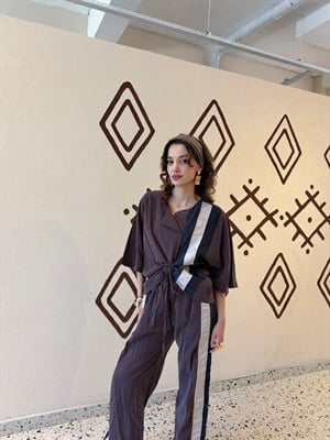 Kahve Şeritli Takım