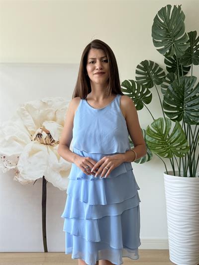Kat Kat Bebe Mavisi Şifon Elbise