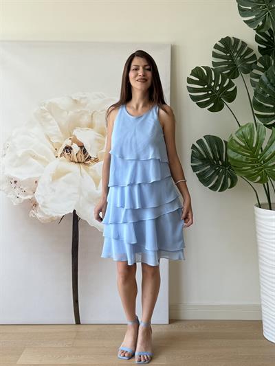 Kat Kat Bebe Mavisi Şifon Elbise