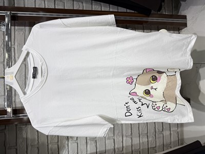 Kedi Baskılı Kısa Kol T-shirt