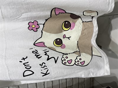 Kedi Baskılı Kısa Kol T-shirt