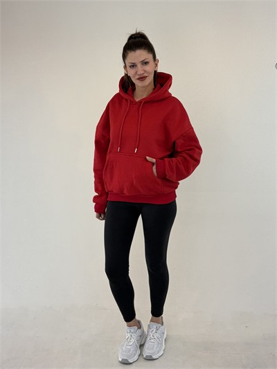 Kırmızı Angel Taşlı Sweat