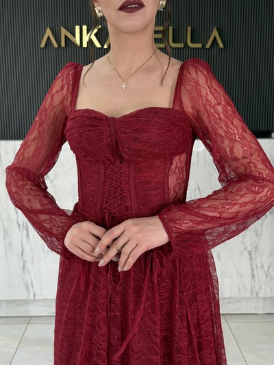 Kırmızı Gotik Abiye