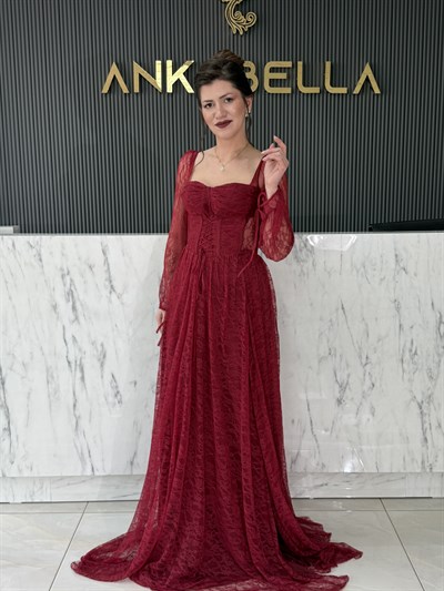 Kırmızı Gotik Abiye