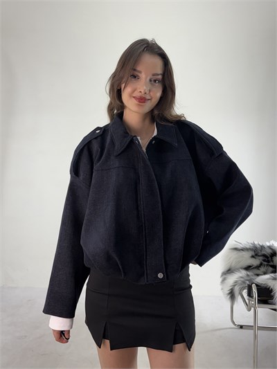 Lacivert Modal Bomber Mont