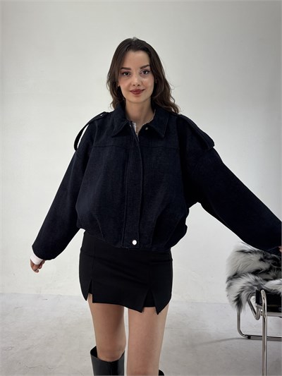 Lacivert Modal Bomber Mont