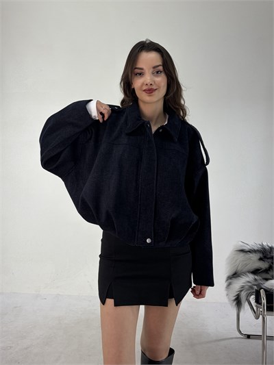 Lacivert Modal Bomber Mont