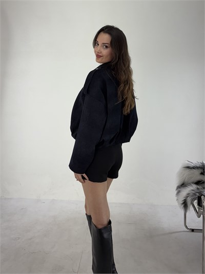 Lacivert Modal Bomber Mont