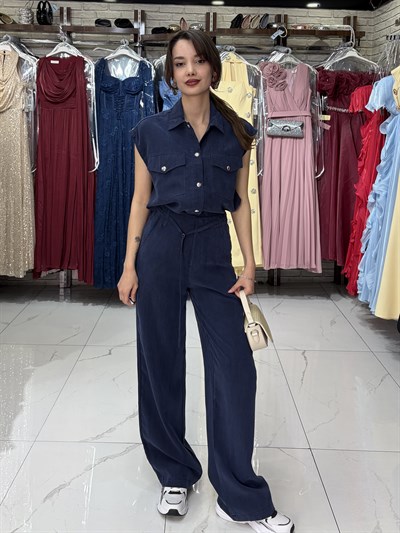 Lacivert Yelek Pantolon Takım