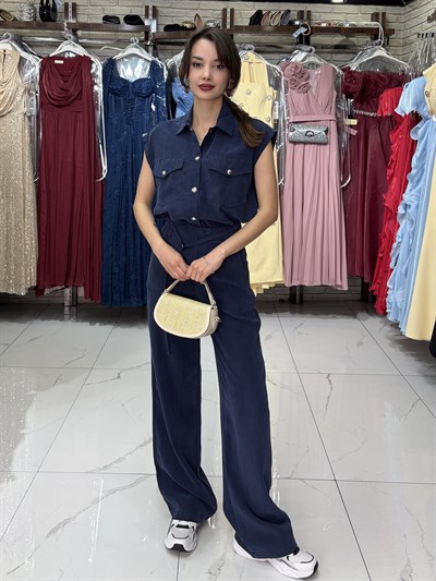 Lacivert Yelek Pantolon Takım