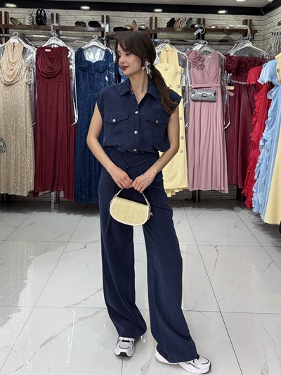 Lacivert Yelek Pantolon Takım