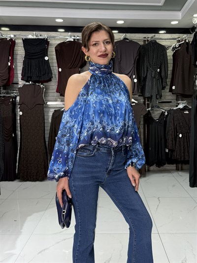 Likralı Denim İspanyol Pantolon