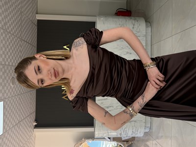 Madonna Yaka Acı Kahve Abiye
