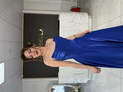 Pekin Straplez Lacivert Abiye