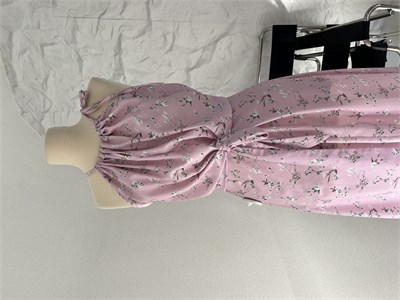 Pembe Halter Yaka Elbise 