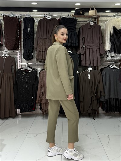Şal Yaka Haki Blazer Ceket