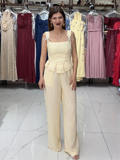 Sarı Korse Bluz Pantolon Takım