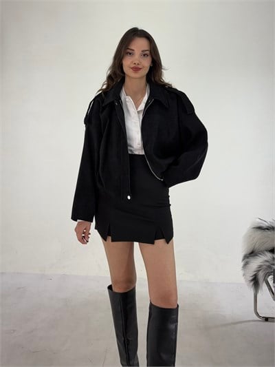 Siyah Modal Bomber Mont