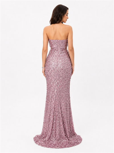 Starlight Pembe Pul Payet Abiye