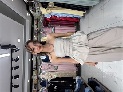 Taş Straplez Bluz Şalvar Pantolon Takım