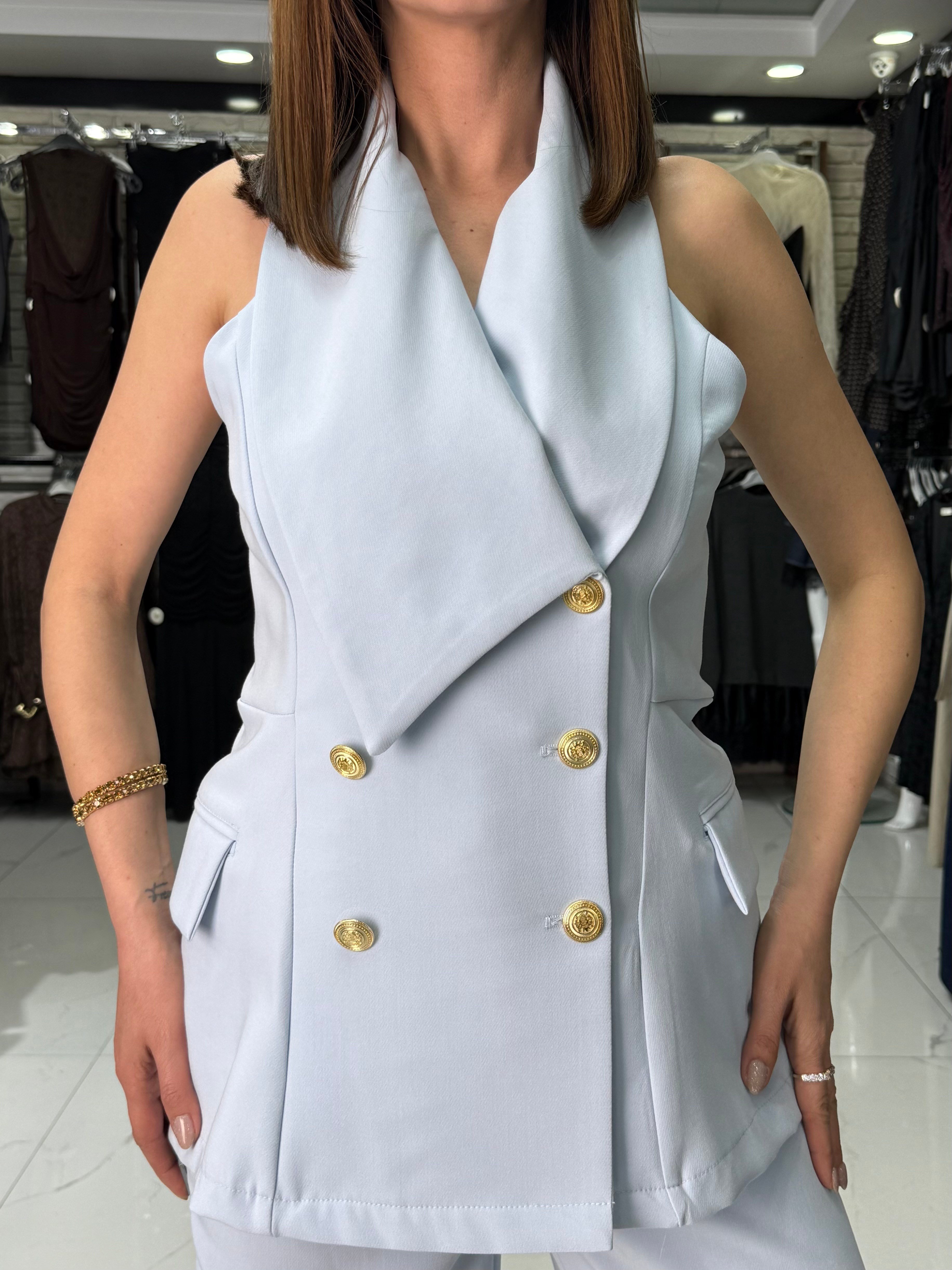 Bebe Mavisi Yelek Pantolon Takım · 7
