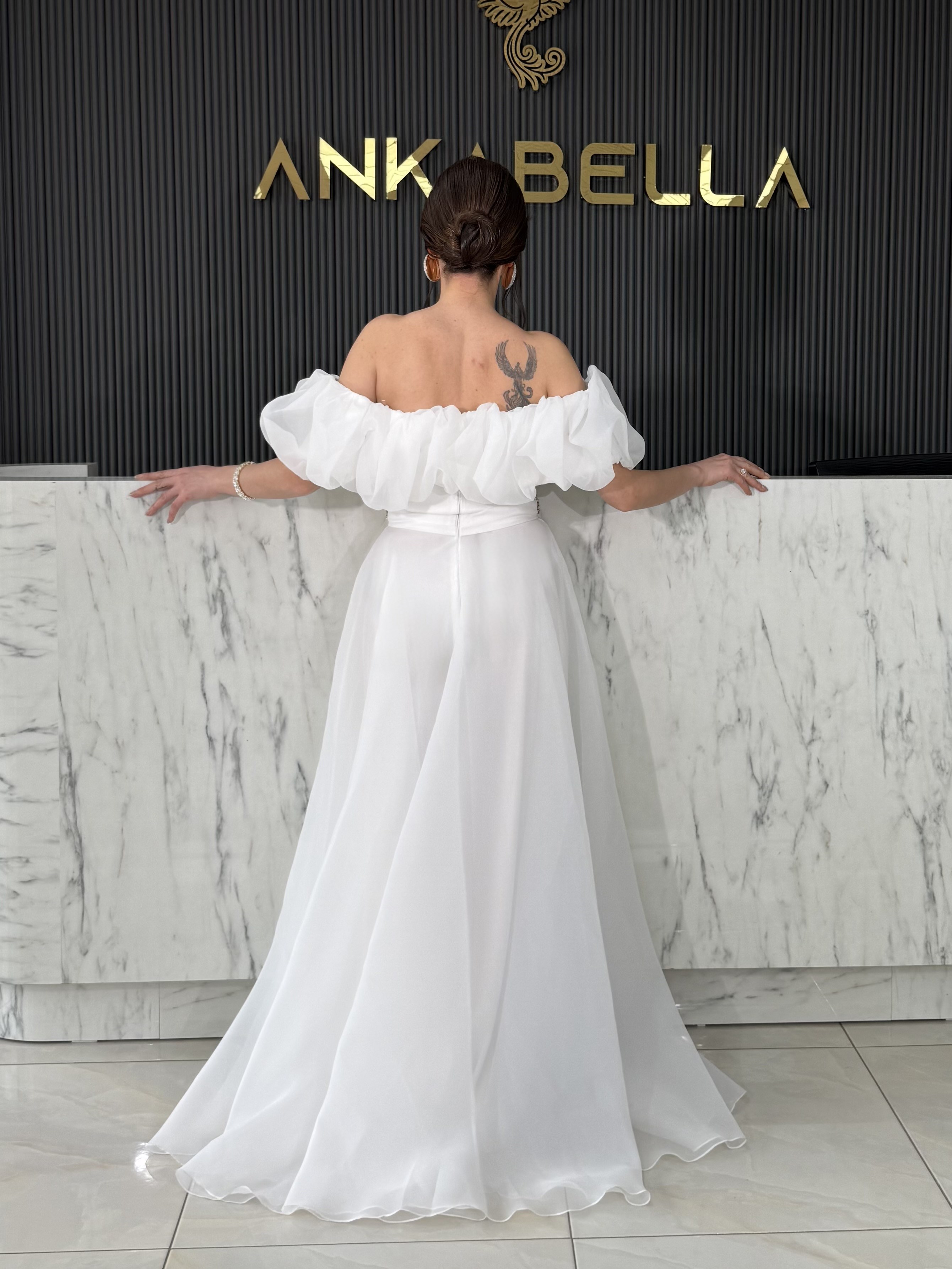 Beyaz Santorini Madonna Abiye · 3
