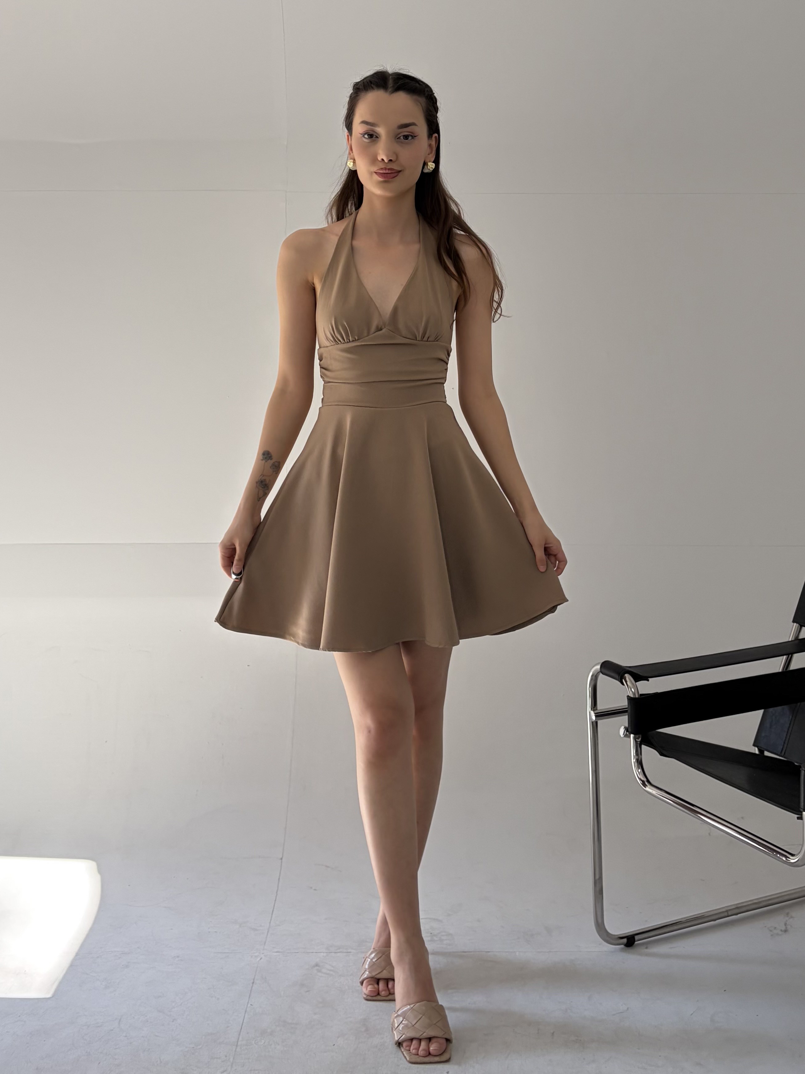 Kahve Liora  Elbise