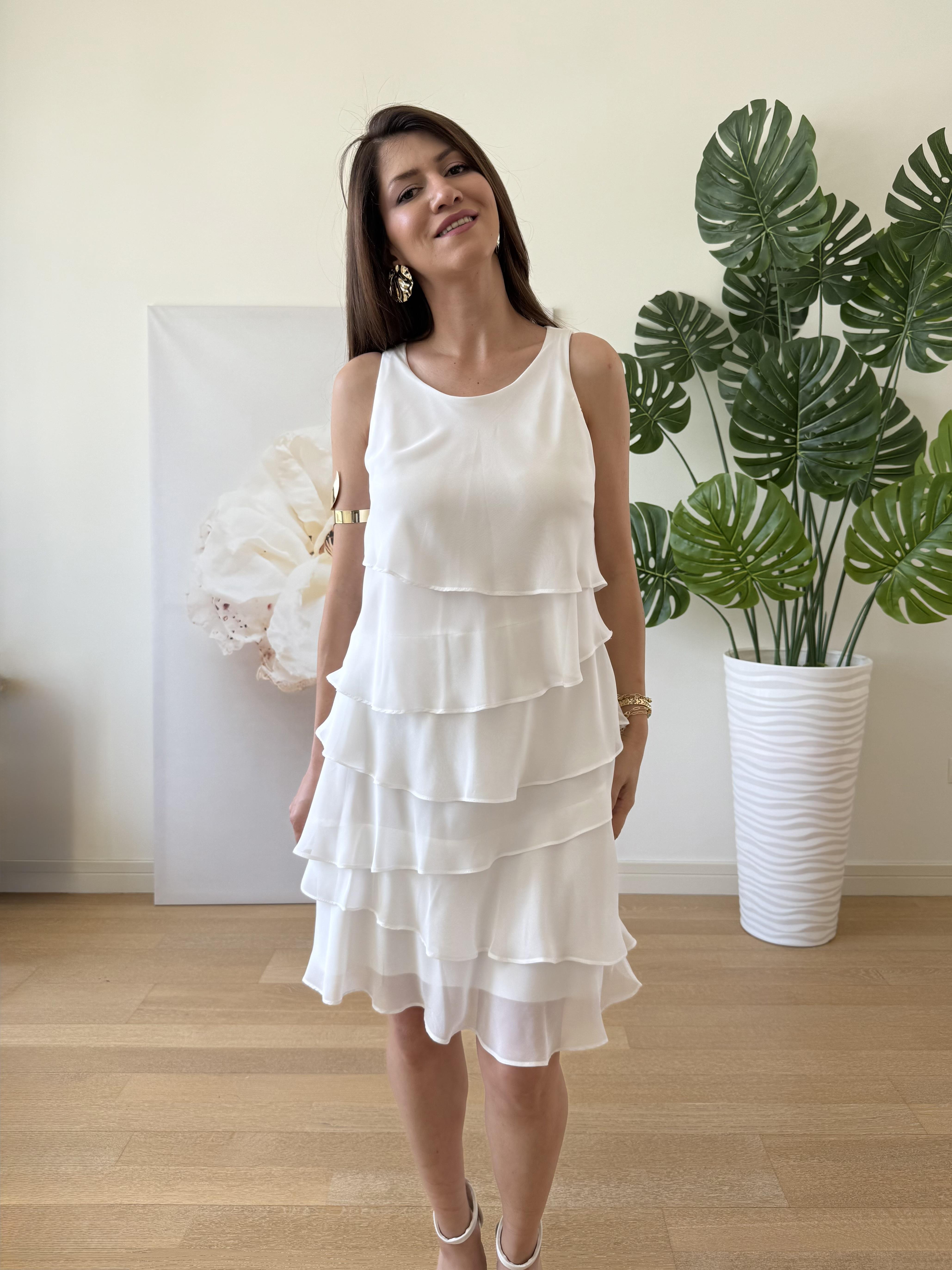 Kat Kat Şifon Elbise Beyaz · 6