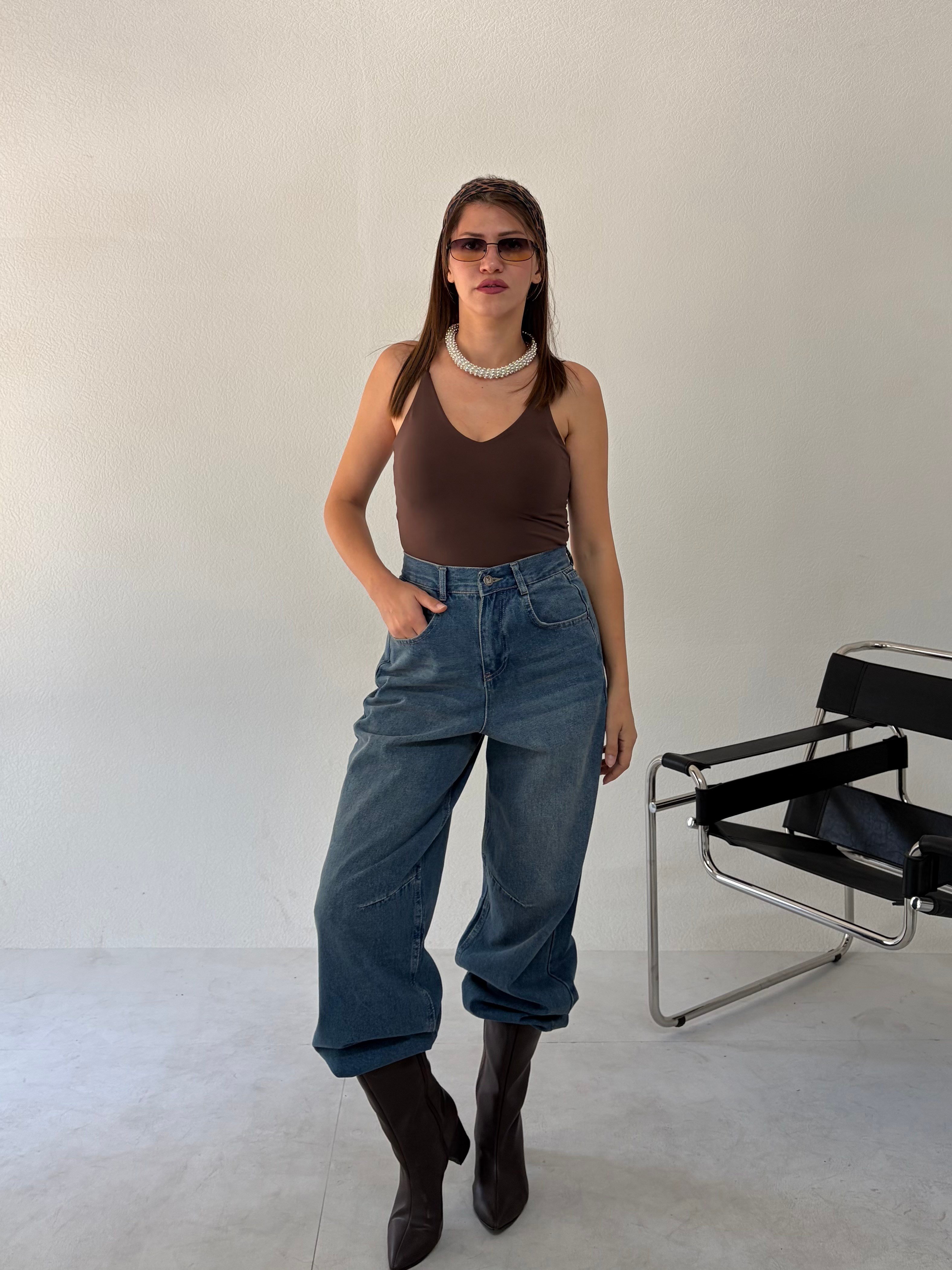Koyu Mavi Baggy Jean · 2