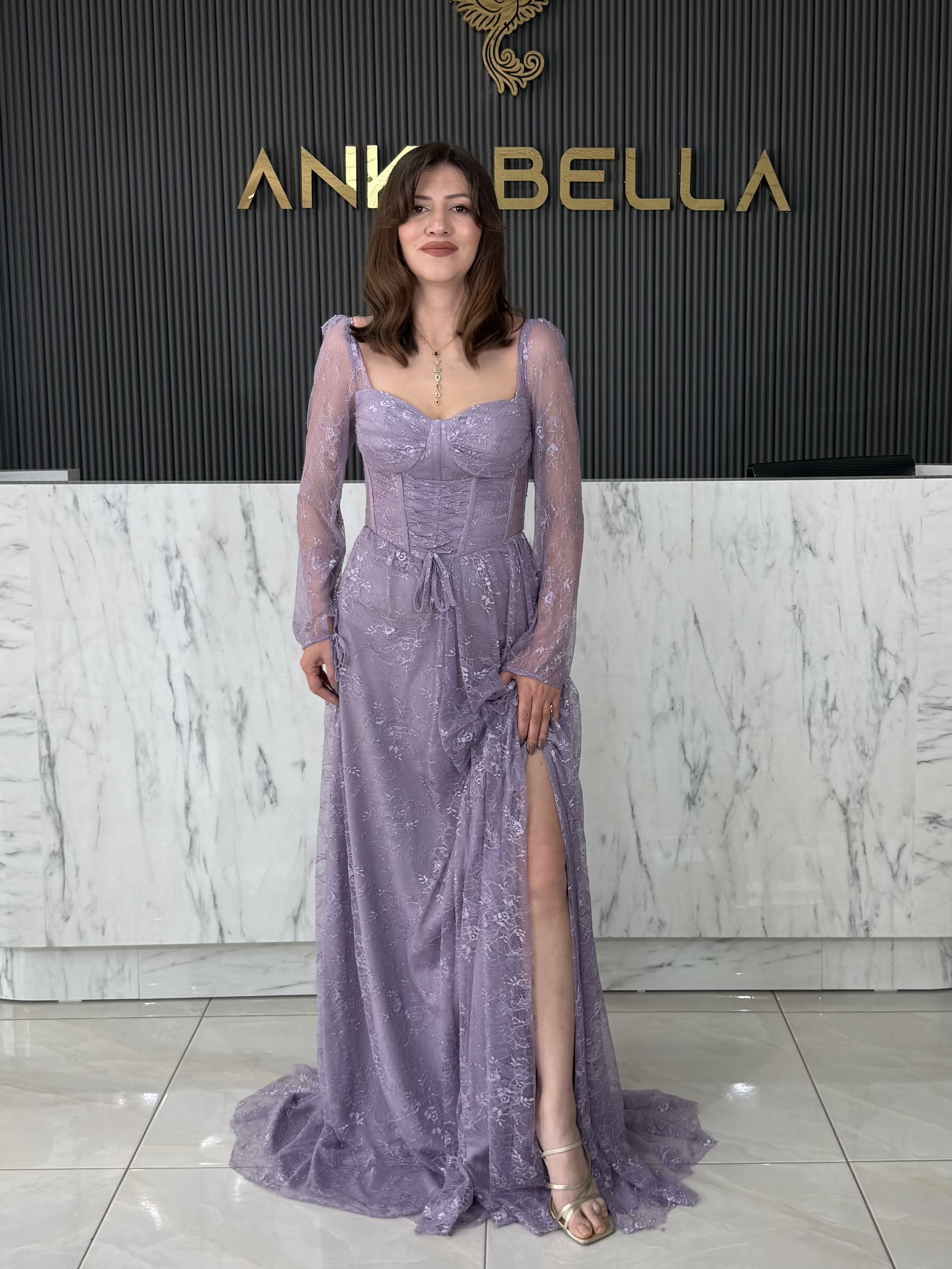 Lila Gotik Abiye · 3