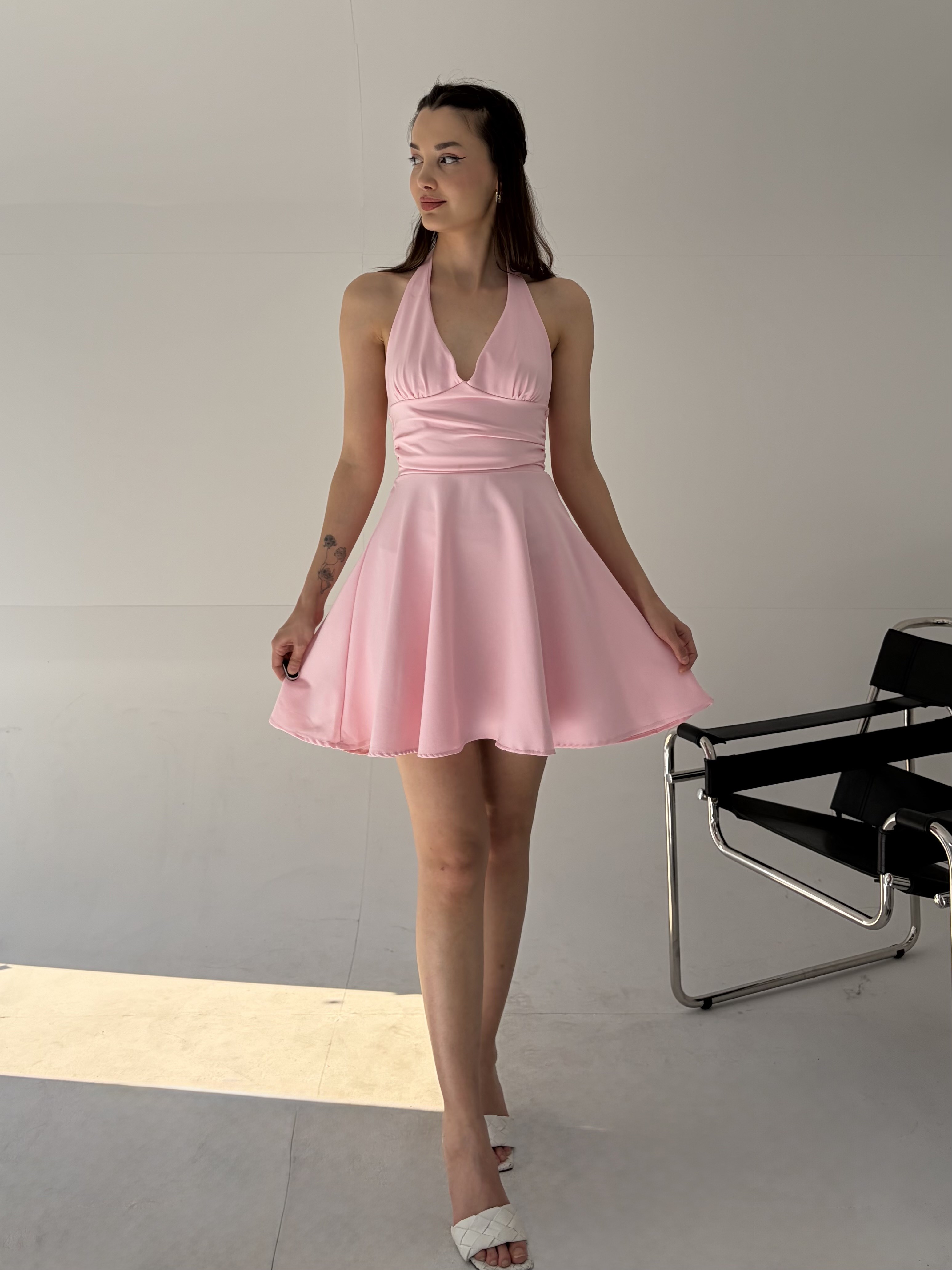 Pembe Liora  Elbise