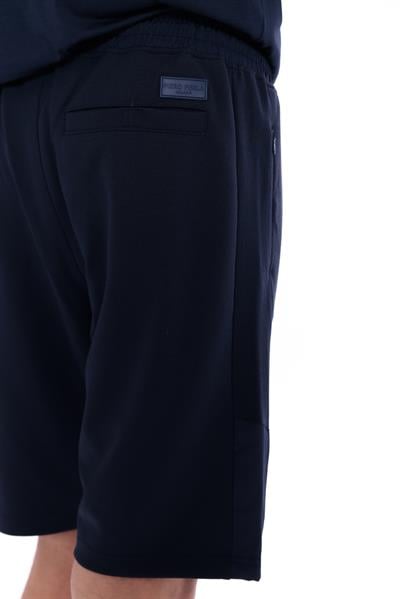 Çelik İnterlok Kumaşlı Premium Garnili Slim Fit Erkek Lacivert Şort 