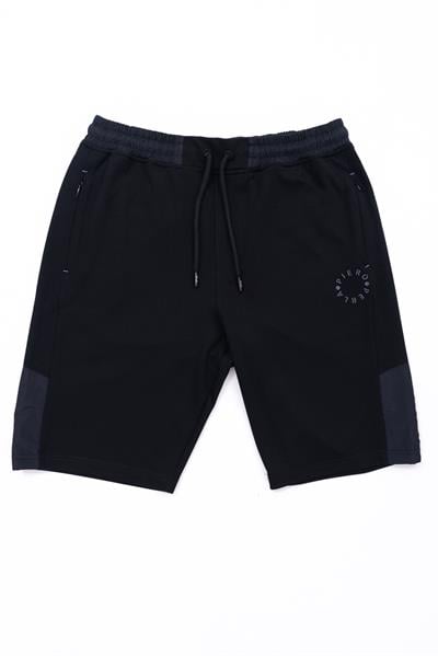 Çelik İnterlok Kumaşlı Premium Garnili Slim Fit Erkek Siyah Şort 