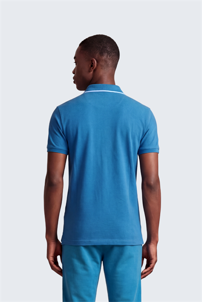 Erkek Eva Nakış Detaylı Ayaksız Triko Yaka Slim Fit Kıvrılmaz Yaka Polo T-Shirt