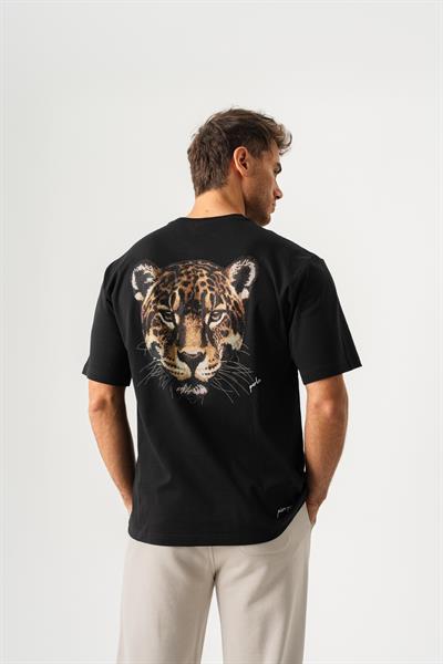 Erkek Örme Kısa Kol Oversize Siyah T-Shirt
