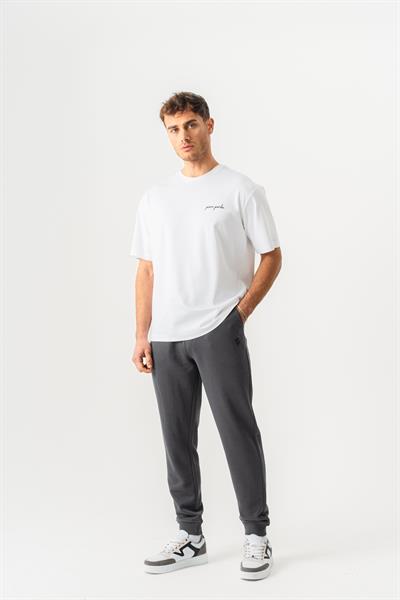 Mens Knitted Short Sleeve Oversize White T-Shirt