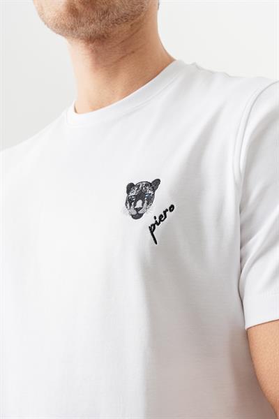 Mens Regular Fit Crew Neck White Basic T-Shirt