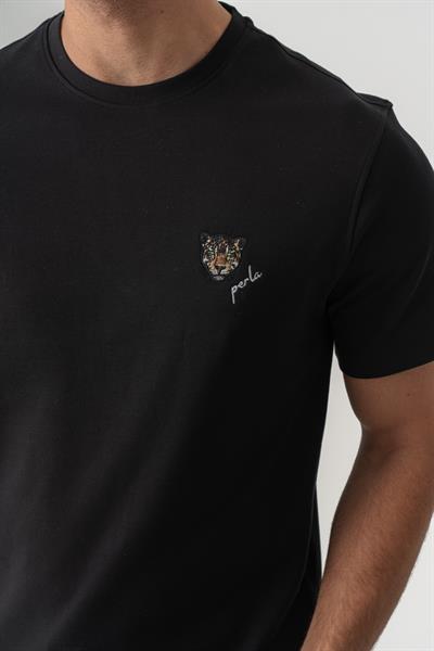 Mens Regular Fit Crew Neck Black Basic T-Shirt