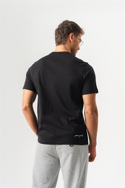 Mens Regular Fit Crew Neck Black Basic T-Shirt